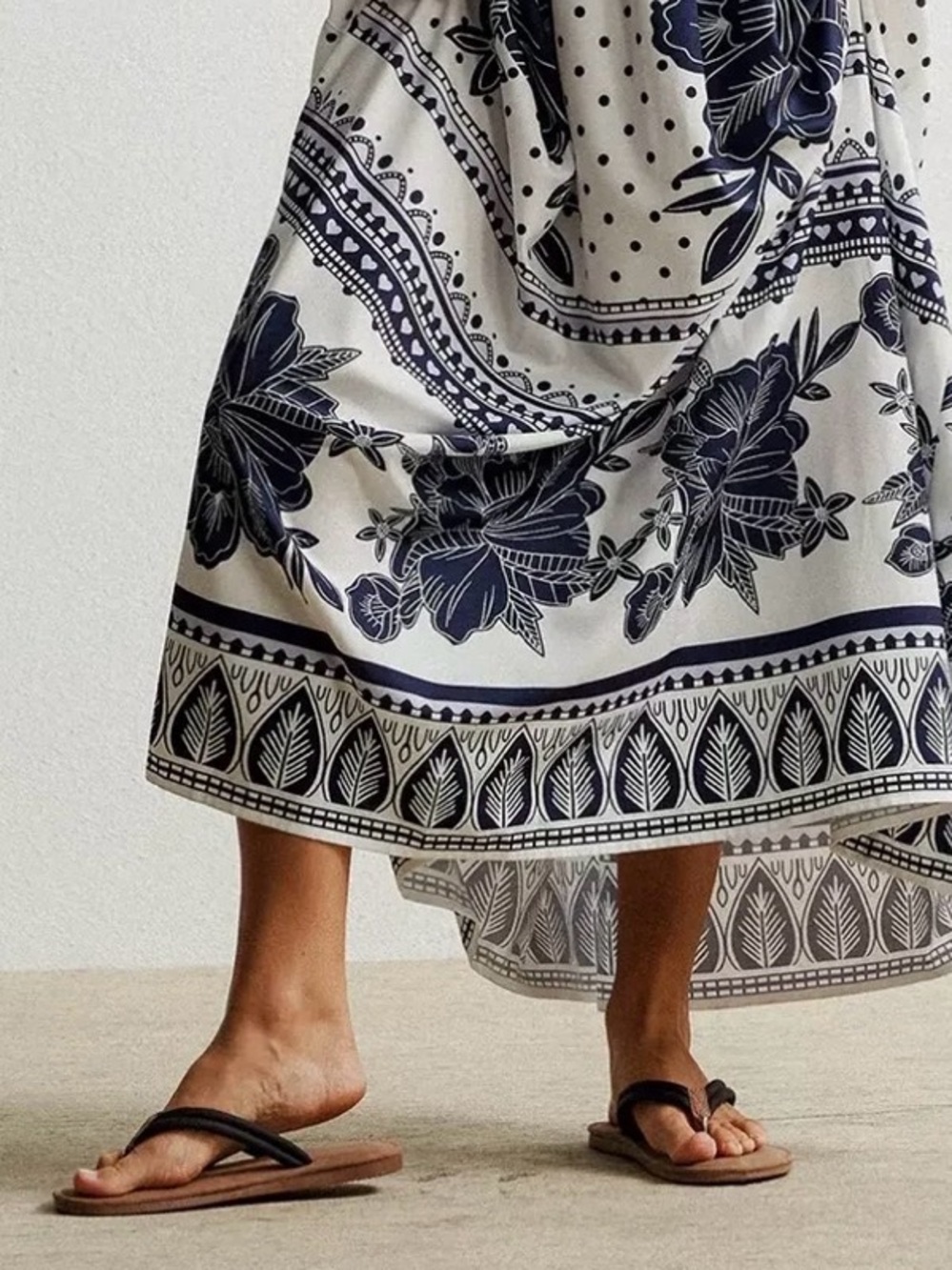 Boutique Black White Floral Maxi Shirt Dress L XL Modest Statement Boho Chic - Picture 5 of 6